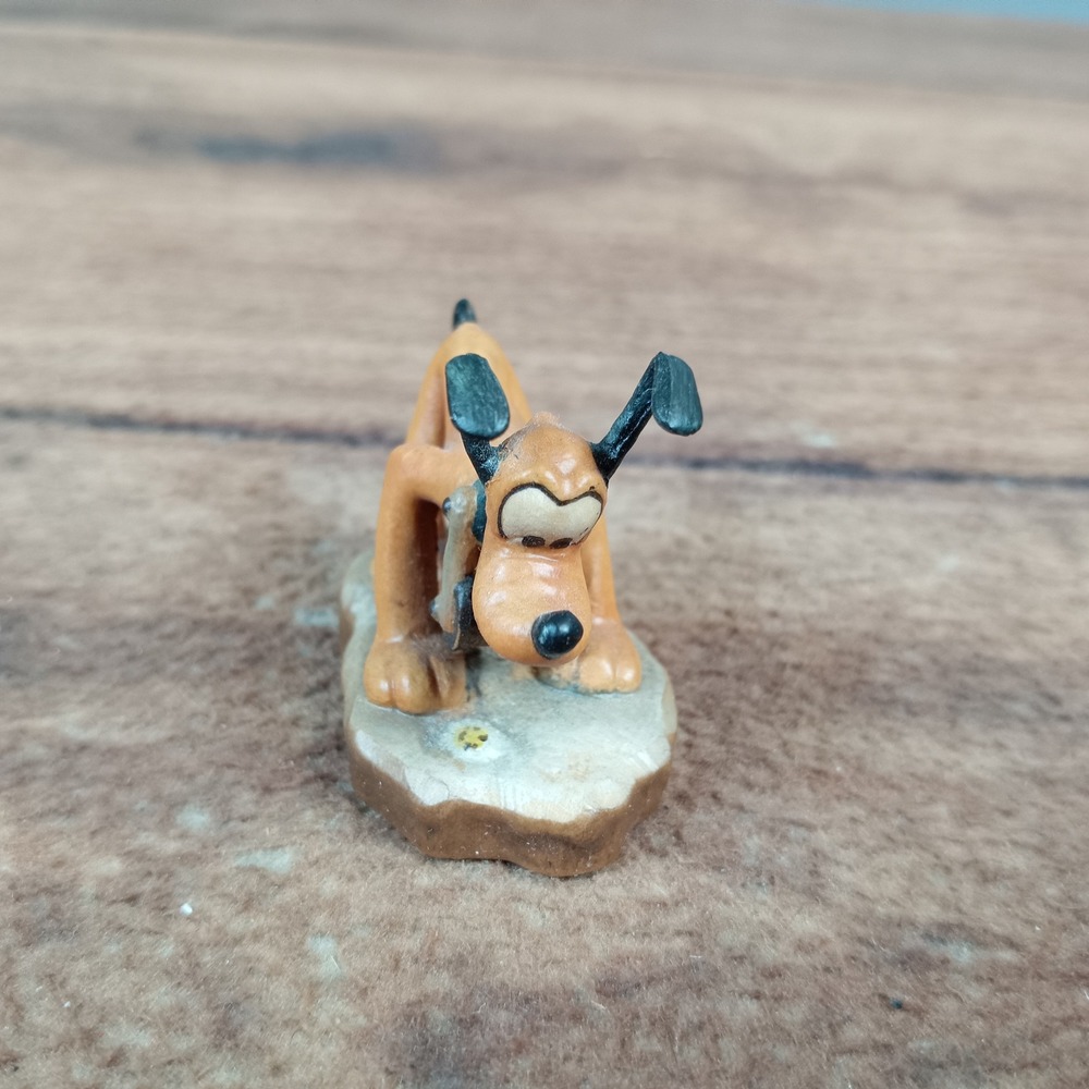 Anri Disney Pluto Wood Carved Figurine Hand Crafted Italy Vintage Dog Sculpture
